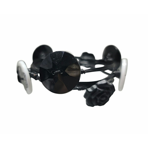 Whimsical Sugar Skull Wire Wrapped Set of 3 Bangles - Picture 5 of 6